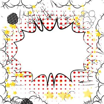 Vector illustrated retro comic book background with big blank explosion bubbl Stock Illustration