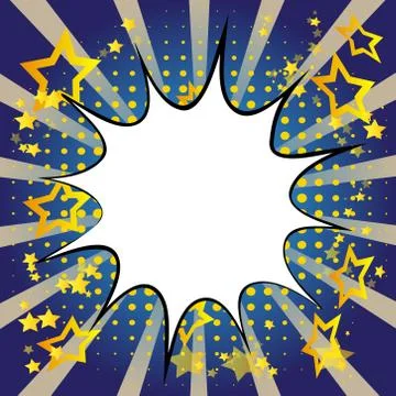 Vector illustrated retro comic book background with big blank explosion bubbl Stock Illustration