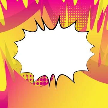 Vector illustrated retro comic book background with big blank explosion bubbl Illustrazione stock