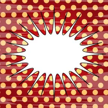 Vector illustrated retro comic book background with big blank explosion bubbl Stock Illustration