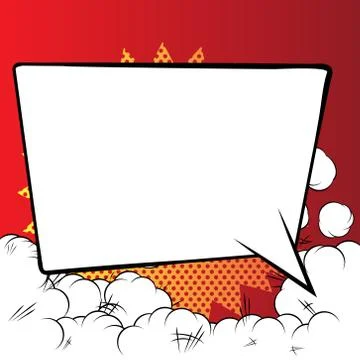 Vector illustrated retro comic book background with big blank speech bubble,  스톡 일러스트