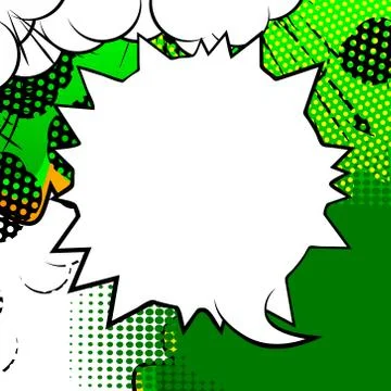 Vector illustrated retro comic book background with big blank speech bubble,  Illustrazione stock