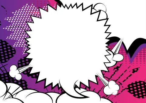 Vector illustrated retro comic book background with big blank speech bubble,  스톡 일러스트