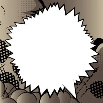 Vector illustrated retro comic book background with big blank speech bubble,  Stockillustratie