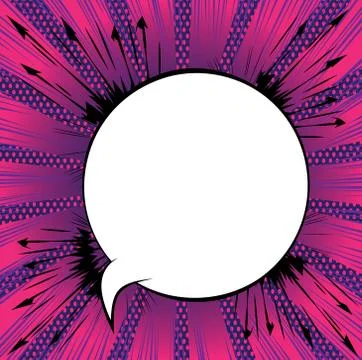 Vector illustrated retro comic book background with big blank speech bubble,  Stock Illustration