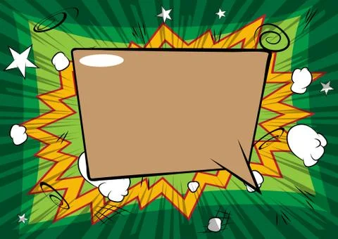 Vector illustrated retro comic book background with big colorfed speech bubbl Stock Illustration