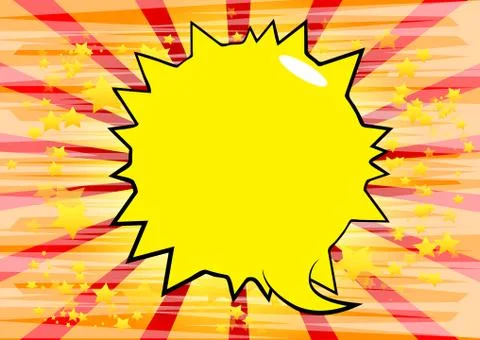 Vector illustrated retro comic book background with big colorfed speech bubbl Stock Illustration