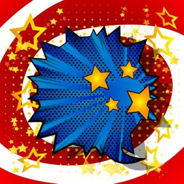 Vector illustrated retro comic book background with big colorful speech bubbl Stock Illustration