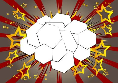 Vector illustrated retro comic book background hexagone shaped bubble, pop ar Illustrazione stock