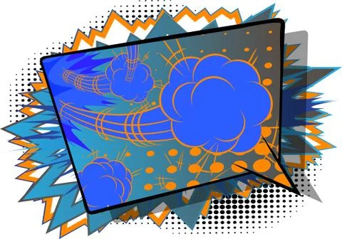 Vector illustrated retro comic book background with big colorful speech bubbl Illustrazione stock