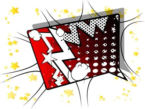 Vector illustrated retro comic book background with big colorful speech bubbl Stock Illustration