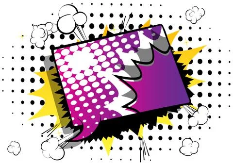 Vector illustrated retro comic book background with big colorful speech bubbl Stockillustratie