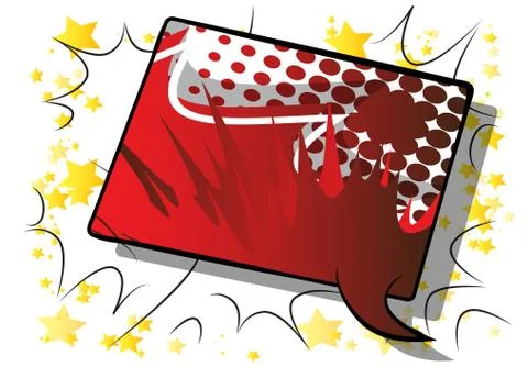 Vector illustrated retro comic book background with big colorful speech bubbl イラスト素材