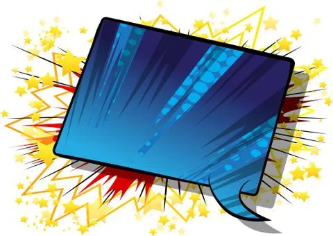 Vector illustrated retro comic book background with big colorful speech bubbl Stockillustratie