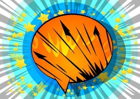 Vector illustrated retro comic book background with big colorful speech bubbl Stock Illustration