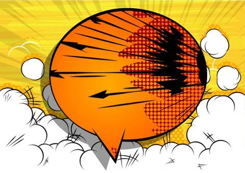 Vector illustrated retro comic book background with big colorful speech bubbl イラスト素材