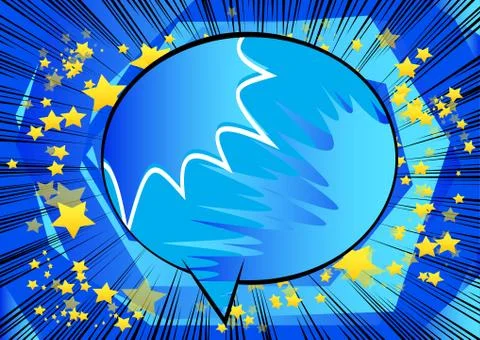 Vector illustrated retro comic book background with big colorful speech bubbl イラスト素材