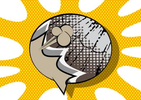 Vector illustrated retro comic book background with big colorful speech bubbl Illustrazione stock