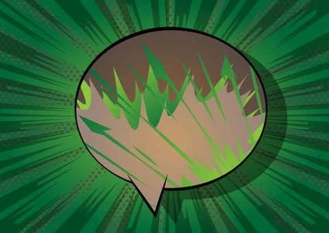 Vector illustrated retro comic book background with big colorful speech bubbl 库存插图