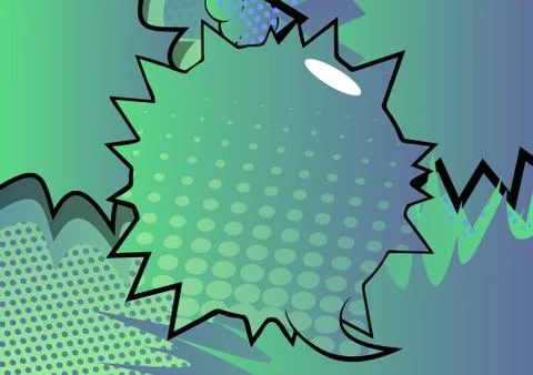 Vector illustrated retro comic book background with big colored speech bubble 스톡 일러스트