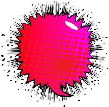 Vector illustrated retro comic book background with big colored speech bubble Stock Illustration