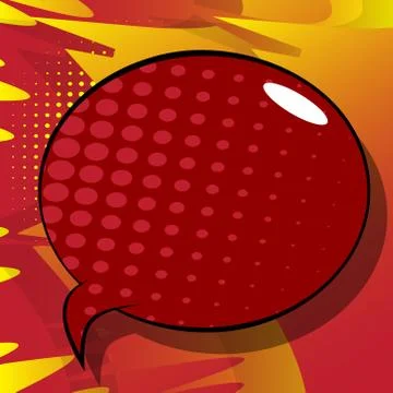 Vector illustrated retro comic book background with big colorful speech bubbl 스톡 일러스트