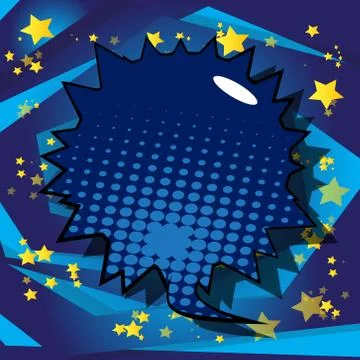 Vector illustrated retro comic book background with big colorful speech bubbl Stock Illustration