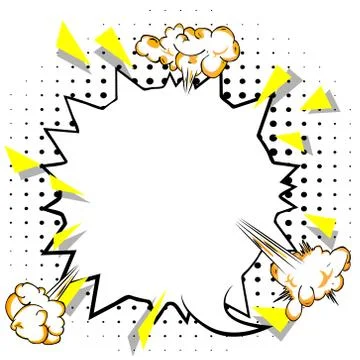 Vector illustrated retro comic book background with big blank speech bubble i 스톡 일러스트