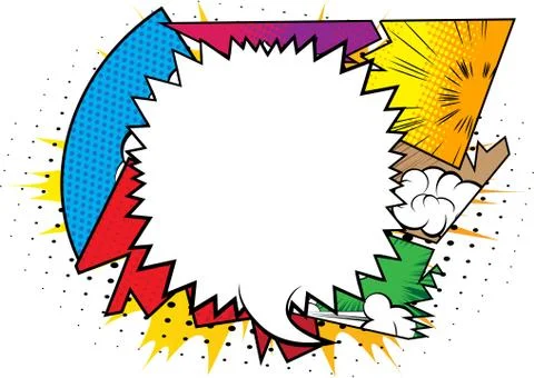 Vector illustrated retro comic book background with big blank speech bubble i Stockillustratie
