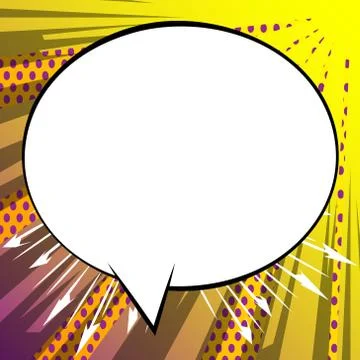 Vector illustrated retro comic book background with big blank speech bubble,  Illustrazione stock