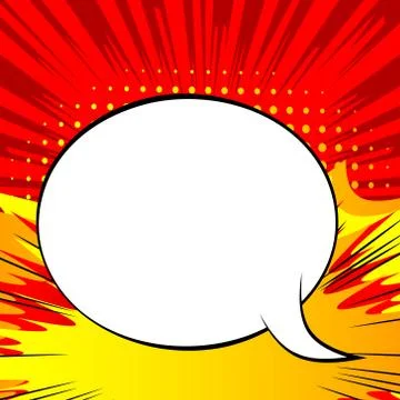 Vector illustrated retro comic book background with big blank speech bubble,  스톡 일러스트