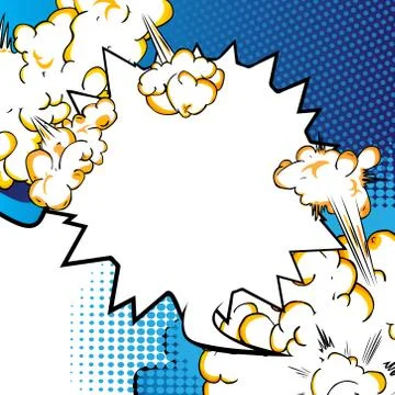 Vector illustrated retro comic book background with big blank speech bubble,  스톡 일러스트
