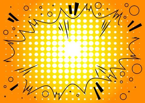 Vector illustrated retro comic book background. Pop art vintage style backdro Illustrazione stock