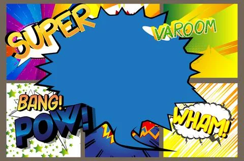 Vector illustrated retro comic pop art background with place for text. Advert Illustrazione stock