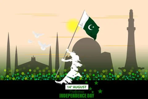 Vector Illustration for 14th August Independence day of Pakistan. Illustrazione stock