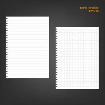 Vector illustration of 2 block note papers. Illustrazione stock