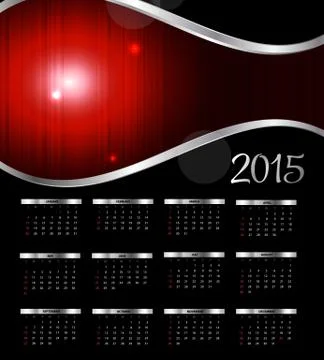Vector Illustration. 2015 New Year Calendar Stock Illustration
