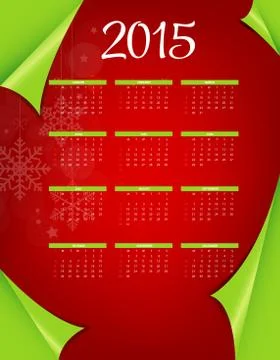 Vector Illustration. 2015 New Year Calendar Illustrazione stock