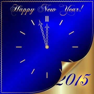 Vector illustration of 2015 new year greeting with curled corner Illustrazione stock