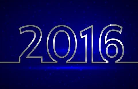 Vector illustration of 2016 new year greeting billboard with silver wire Stock Illustration