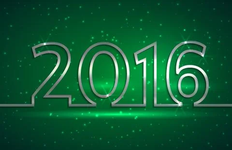 Vector illustration of 2016 new year greeting billboard with silver wire Stock Illustration