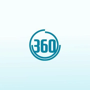 Vector illustration of a 360 degree angle on a white background ,360 vector l Stock Illustration