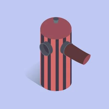Vector illustration with 3D coffee CAFETIERE FRENCH PRESS. Coffee maker in Stock Illustration