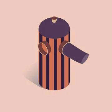 Vector illustration with 3D coffee CAFETIERE FRENCH PRESS. Coffee maker in Stock Illustration