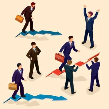 Vector illustration of 3D flat isometric people. The concept of a business Stock-Illustration