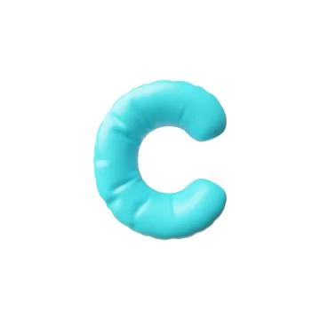 Vector illustration with a 3d letter "C" in the form of a blue balloon. Stock Illustration