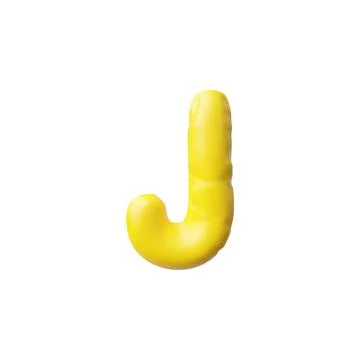 Vector illustration with a 3d letter "J" in the form of a yellow glossy balloon イラスト素材
