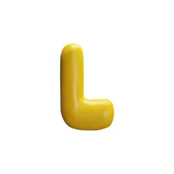 Vector illustration with 3d letter 'l' in bright yellow plasticine on a white Stock Illustration