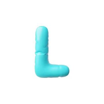 Vector illustration with a 3d letter "L" in the form of a bright blue balloon Stock Illustration