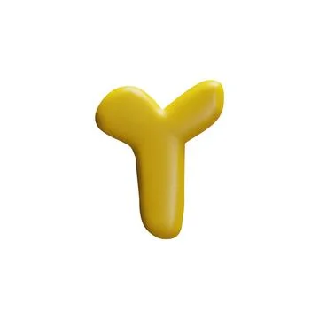 Vector illustration with a 3d letter "Y" made of bright yellow flat plasticine Stock Illustration